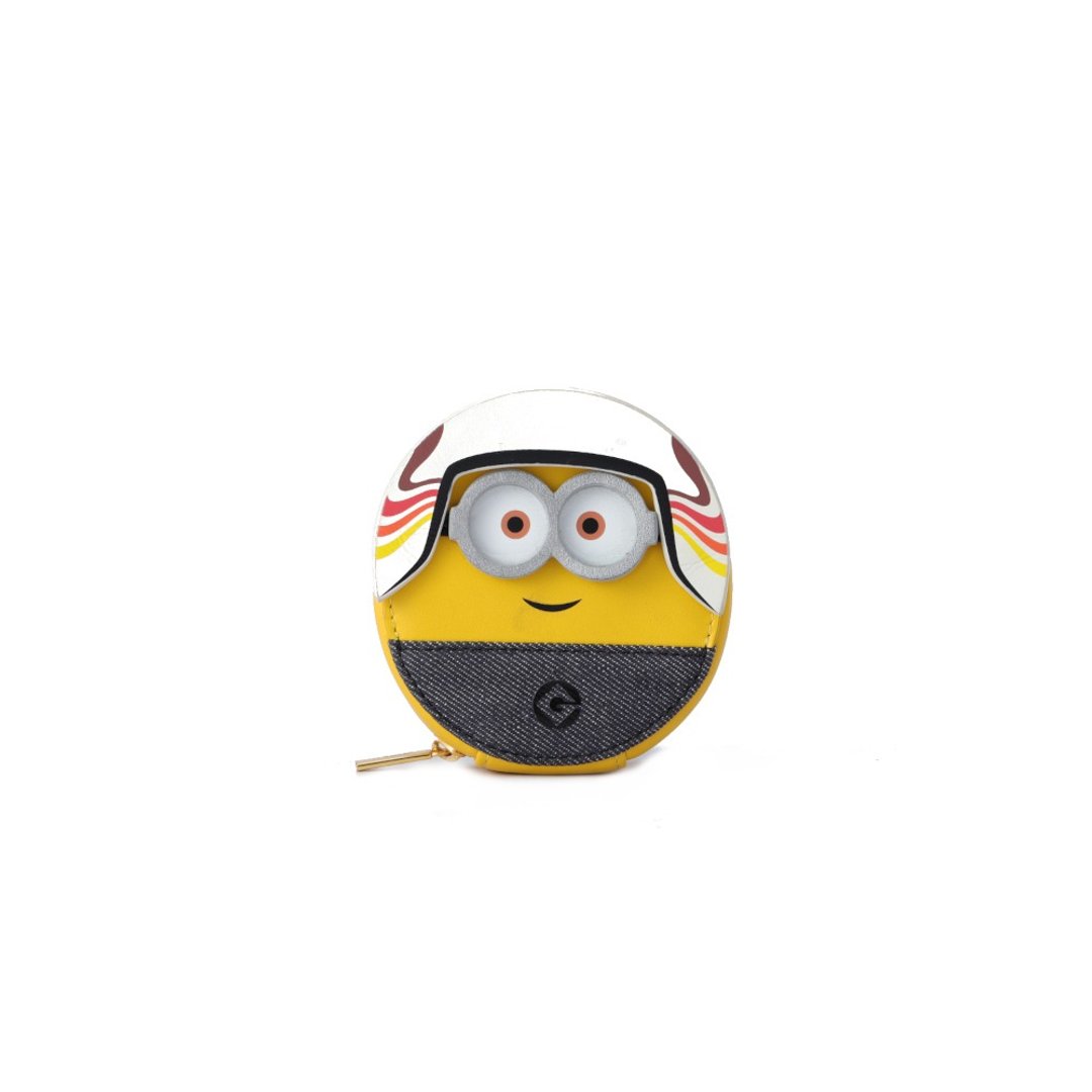 Minions牛仔布镶牛皮革纳米侧孭袋 - 赛车手 - 侧背包/斜挎包 - 真皮 黄色