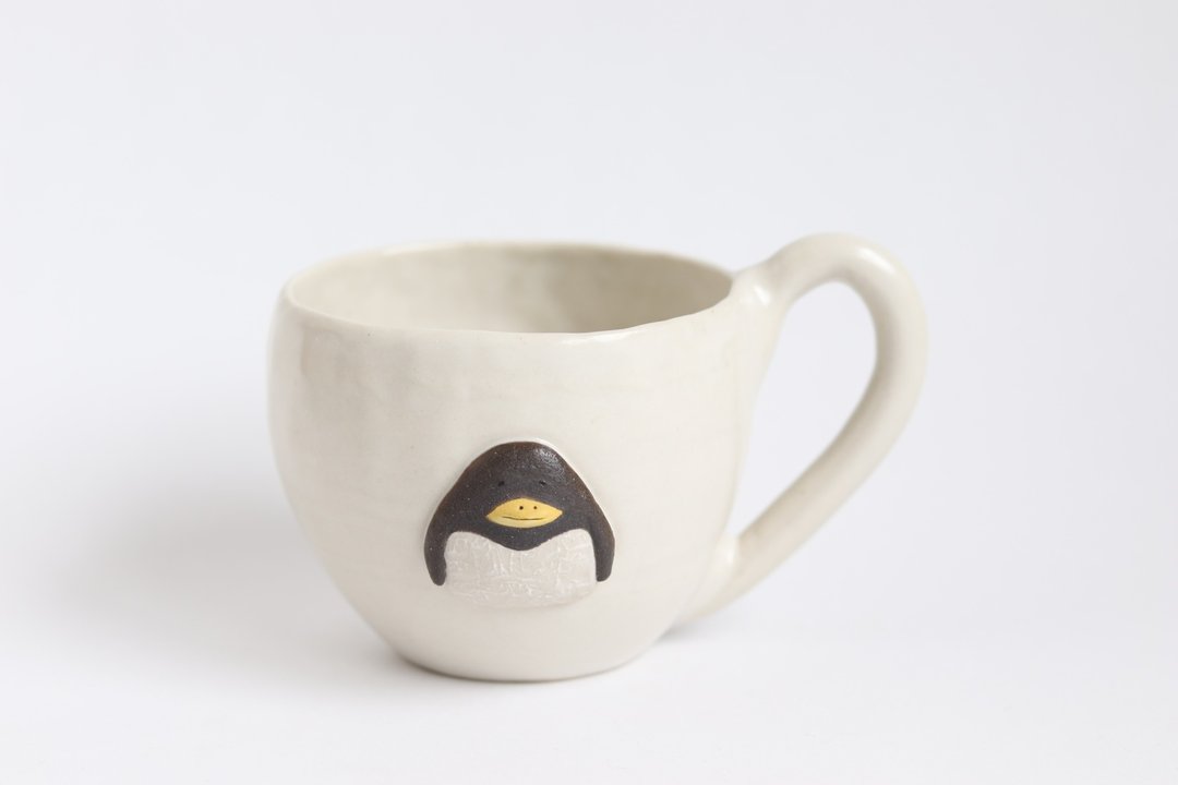 Animal Mug Penguin [Made-to-Order] - 陶艺 - 陶 白色