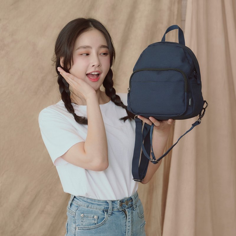 防水迷你后背包-环保午夜蓝 - 后背包/双肩包 - 环保材料 蓝色