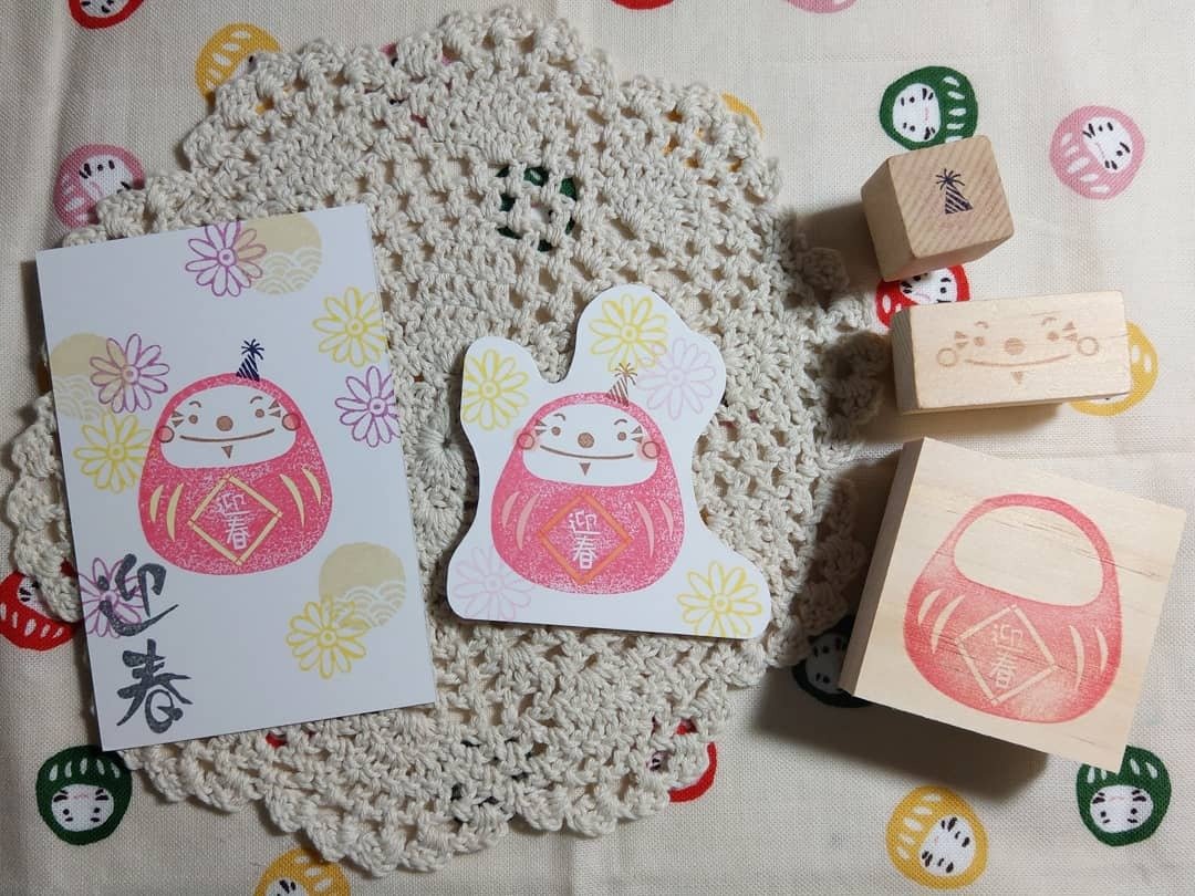 | 展示作品 |  福神组合章系列-迎春福神 手刻印章 - 印章/印台 - 橡胶 红色