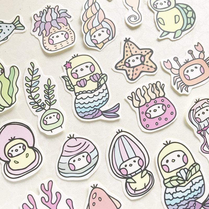布籽生物│海布籽 插画贴纸 - 贴纸 - 纸 多色