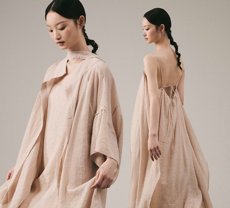 【度假随性】新中式复古 微透层次感襯衫/吊帶 - 女装衬衫 - 其他材质 多色