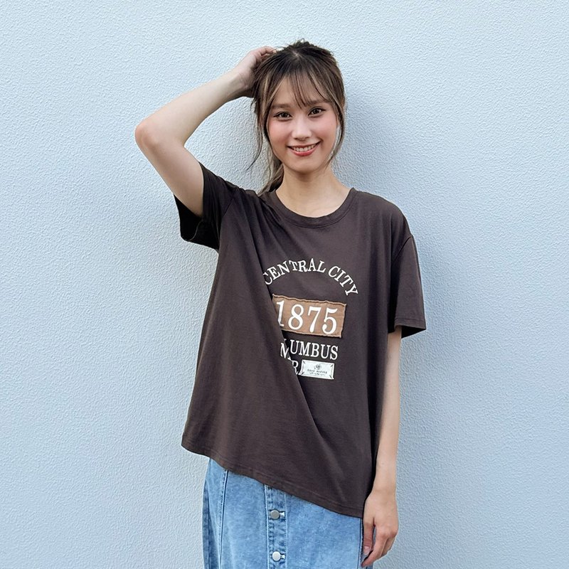 Hana Mokuba 圆领印花贴布上衣 - 女装上衣 - 其他材质 