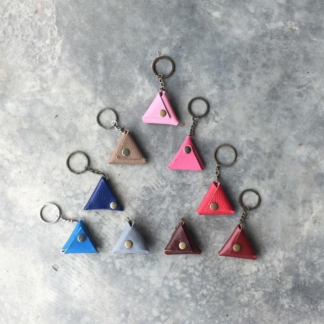 现货 2入 不挑色 迷你零钱包 pick 吉他 弹片收纳 嗅皮手作 - 钥匙链/钥匙包 - 真皮 多色