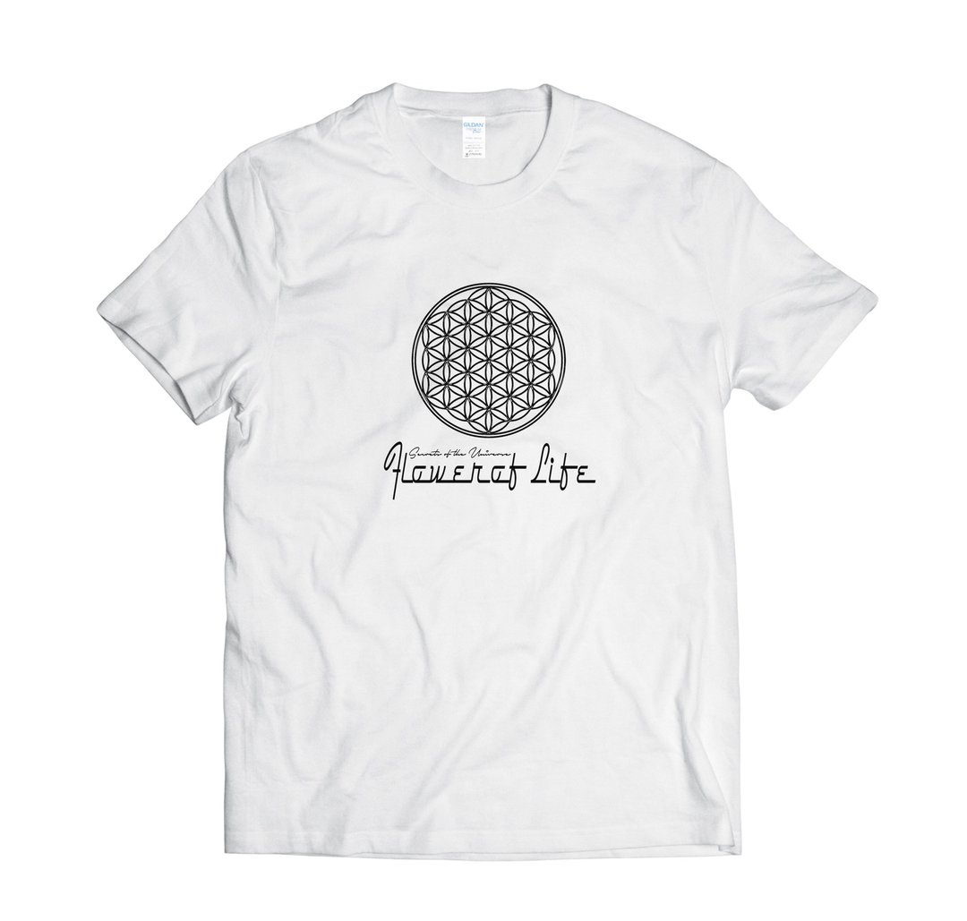 生命之花-T-shirt 白/黑/灰/藏青 - 男装上衣/T 恤 - 棉 多色
