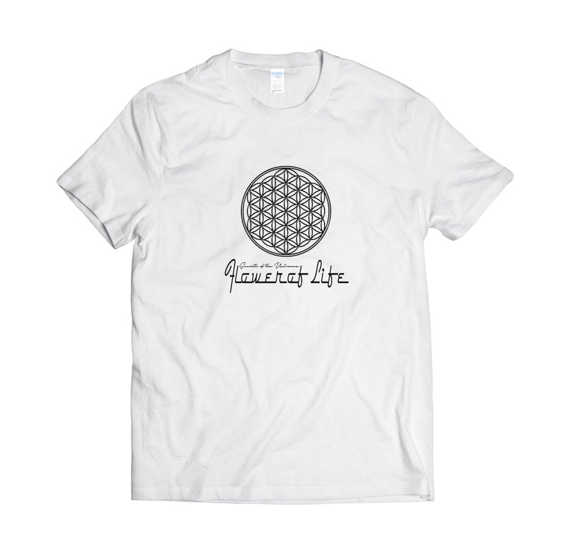 生命之花-T-shirt 白/黑/灰/藏青 - 男装上衣/T 恤 - 棉．麻 多色