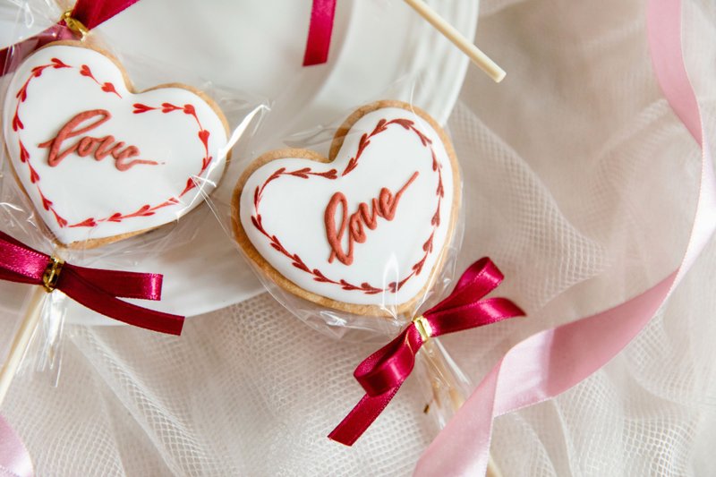 love爱情来了 糖霜棒棒糖 婚礼小物/二进小物/桌上礼/伴娘礼 - 手工饼干 - 新鲜食材 