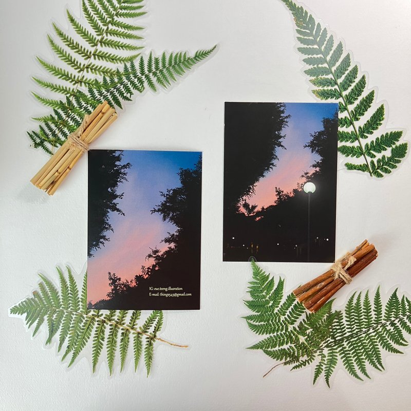 插画卡片-路灯系列6 - 卡片/明信片 - 纸 蓝色