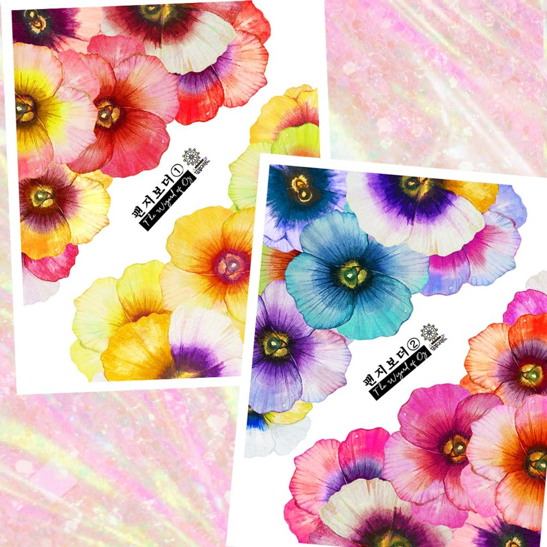 *Pansy Corner Deco Stickers (2colors) - 贴纸 - 纸 
