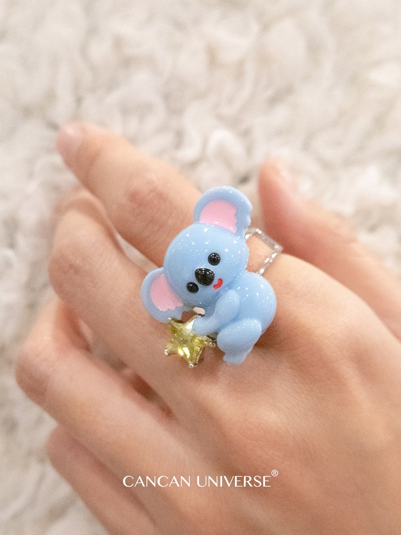 CANCANUNIVERSE考拉玩偶动物戒指原创设计可爱表白礼物精致复古感 - 戒指 - 珐琅 多色