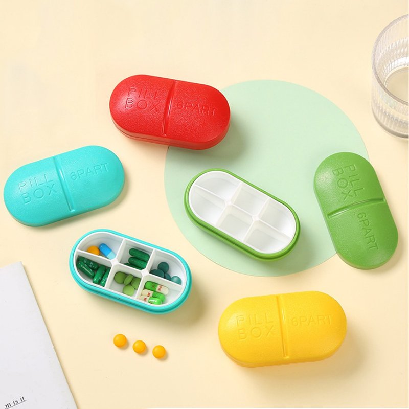 【OMORY】便携式胶囊六格药盒 - 收纳用品 - 其他材质 多色