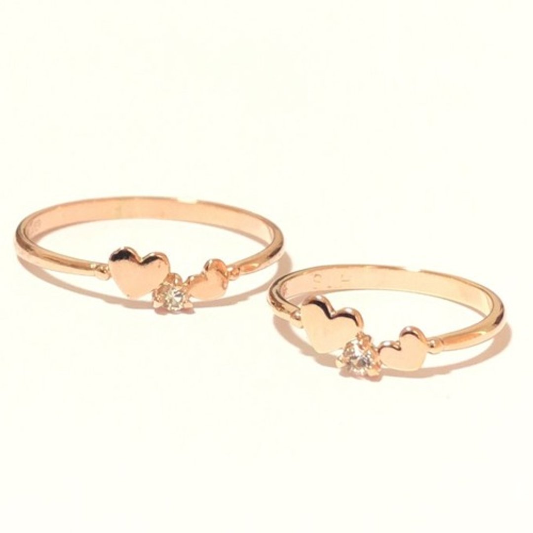 Heart Crystal Ring. (亦可作为尾戒) - 戒指 - 其他金属 金色