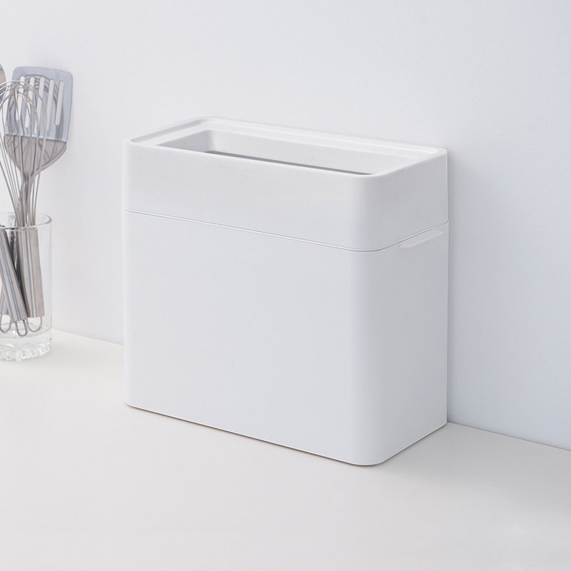 日本like-it 日制窄型开放式桌上垃圾桶-9.5L-多色可选 - 垃圾桶 - 塑料 白色