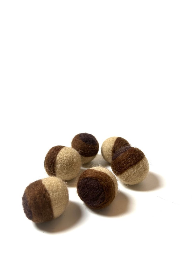 一颗小栗子球球 宠物猫狗羊毛玩具球 - 玩具 - 羊毛 咖啡色