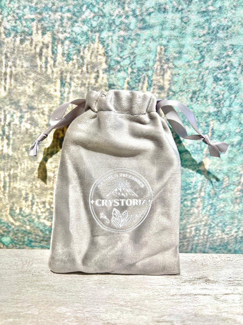 Crystoria Stone 灰色绒布袋|首饰袋| Pocket Stone袋|10x15cm - 卡片/明信片 - 聚酯纤维 灰色