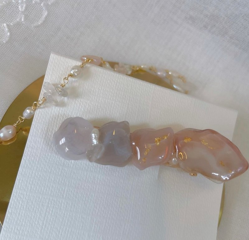 手作髪饰 发夹   大理石风格 日本手作家 - 发饰 - 树脂 咖啡色