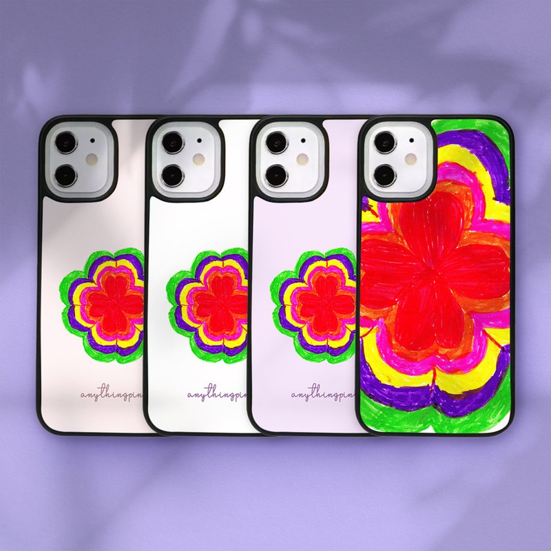 客制手机壳 iPhone 14 13 12 11 Pro手机壳三星 手绘花 S5 - 手机壳/手机套 - 塑料 多色