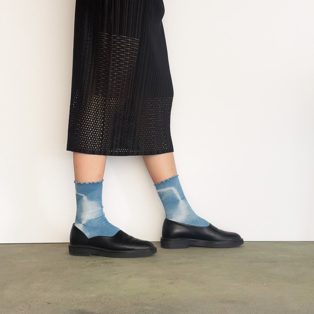 日本制造 靛蓝染色 JAPANBLUE INDIGO DYED SOCKS 褶边 #3 - 袜子 - 其他人造纤维 