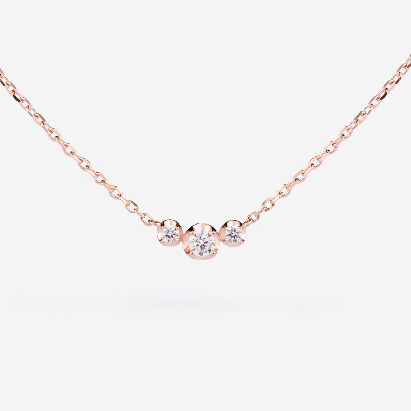 光耀三钻纯银项链 | 顶级锆石。轻珠宝。两色可选 - 项链 - 纯银 