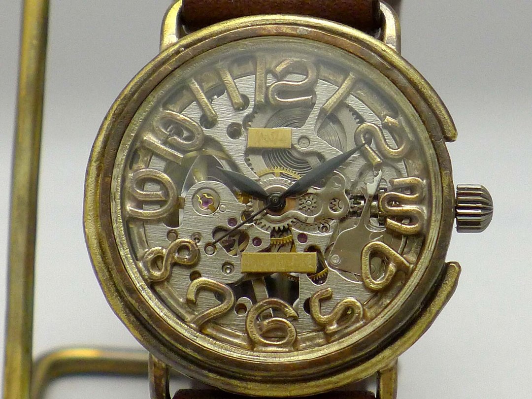 HandCraftWatch HandCraftWatch Manual winding BrassJUMBO36mm Numeric index (BHW087 SV / BR) - 女表 - 铜/黄铜 金色