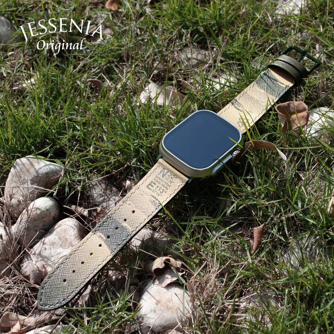 Jessenia Original 大东山 行山 Apple Watch ULTRA 表带 军绿色 - 表带 - 真皮 绿色