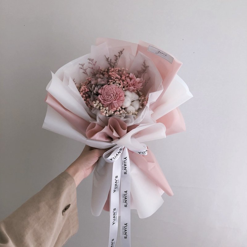 平价款 情人节花束 毕业礼物 扩香 不凋绣球花 生日玫瑰花 永生花 - 干燥花/捧花 - 植物．花 多色