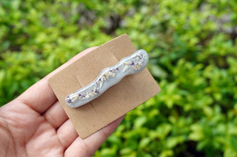 【雾蓝河流】 手工滴胶发夹 - 发饰 - 树脂 蓝色