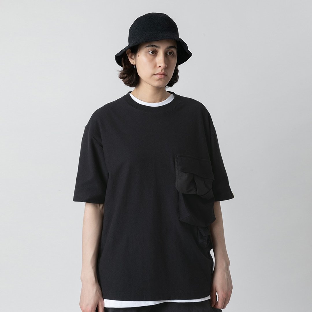 Smock Pocket Tee Black 立体复合口袋廓形宽松T恤黑色 - 男装上衣/T 恤 - 棉 