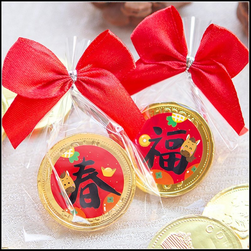 马年春来福到单包装金币巧克力 2款可挑 新年礼物 企业赠礼 - 巧克力 - 新鲜食材 红色