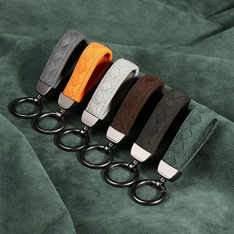 【超跑麂皮Alcantara】全车系适用 / 纯手工编织扣 - 钥匙链/钥匙包 - 防水材质 多色