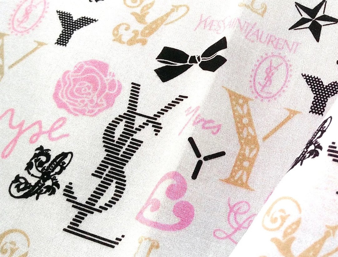 Yves Saint Laurent Vintage Handkerchief Floral YSL Vintage 20.5 x 20 inches - 手帕/方巾 - 棉．麻 粉红色