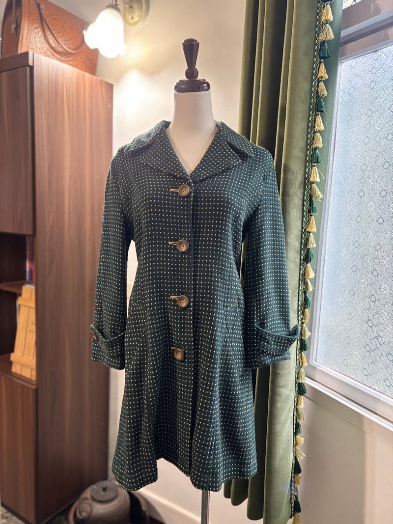 圆点点西服领古着大衣日本制 - 女装休闲/机能外套 - 羊毛 绿色