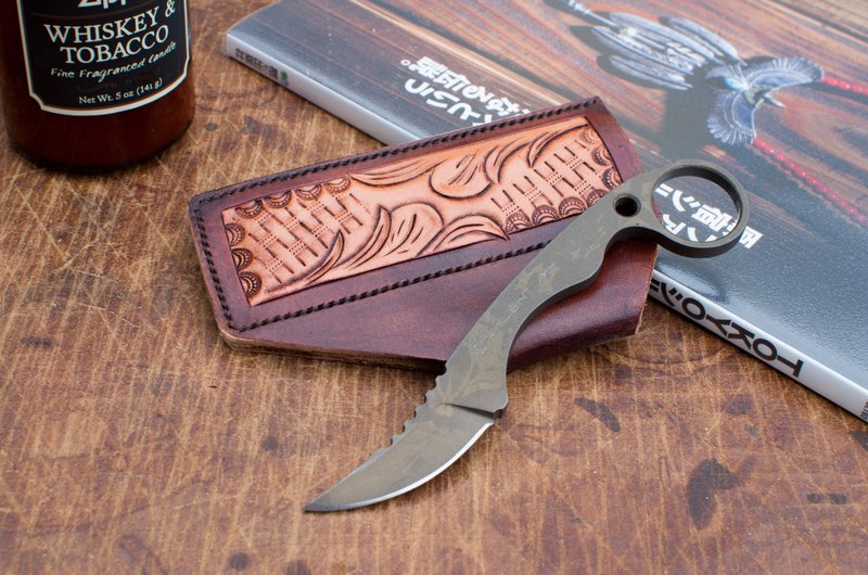 Triarii Metalworks Salient 小直刀(复合刀套) - 露营用品 - 真皮 橘色