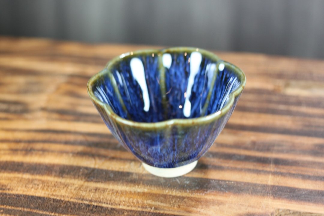 【沐春生活】90ml 湛海 天目釉 花瓣茶杯 莺歌名家叶敏祥作 - 茶具/茶杯 - 瓷 