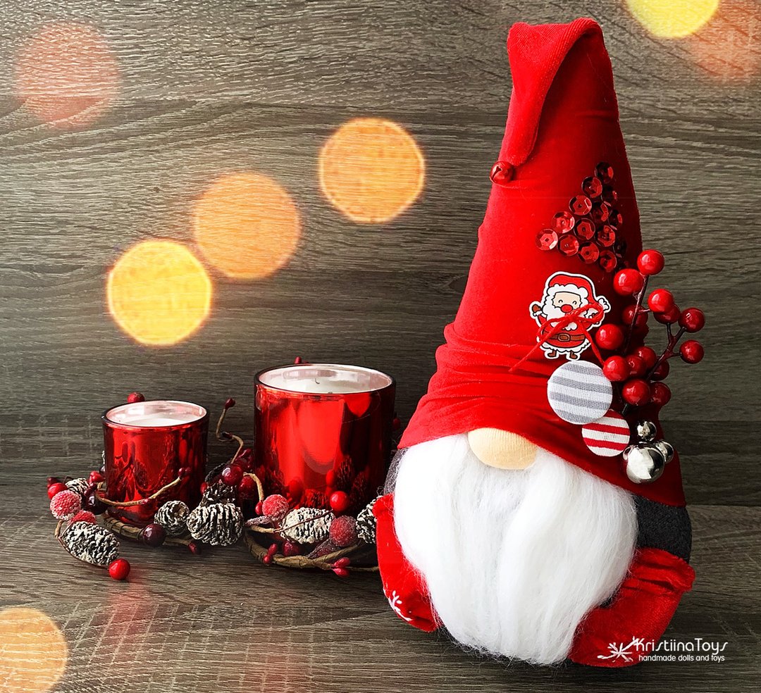 Christmas Gnome Christmas Decorations Christmas Gifts Christmas gift Hygge Tomte - 玩偶/公仔 - 羊毛 红色