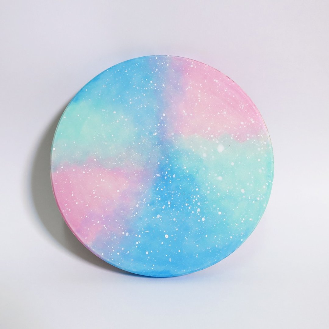 星空手绘杯垫 / 粉彩色 - 杯垫 - 陶 多色