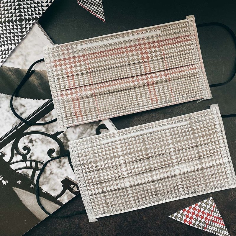 【平面医疗口罩】经典千鸟格系列-成人/30入 - 口罩 - 其他材质 