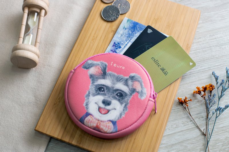 零钱包/钱包- 雪纳瑞 H26 /防泼水/可放卡片 - 零钱包 - 防水材质 粉红色