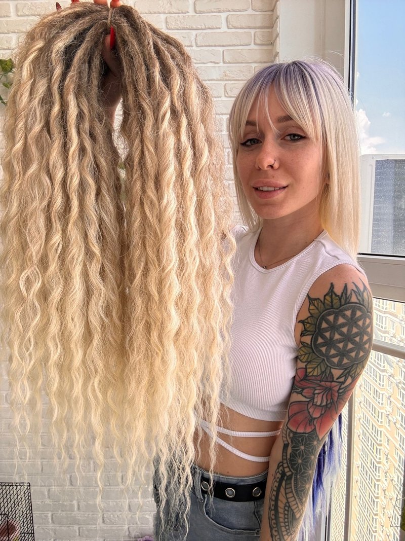 钩针卷曲恐惧轻量卷发恐惧 - 发饰 - 其他人造纤维 银色