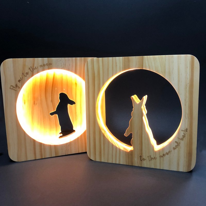 木头灯_兔子奔月 - 灯具/灯饰 - 木头 黄色