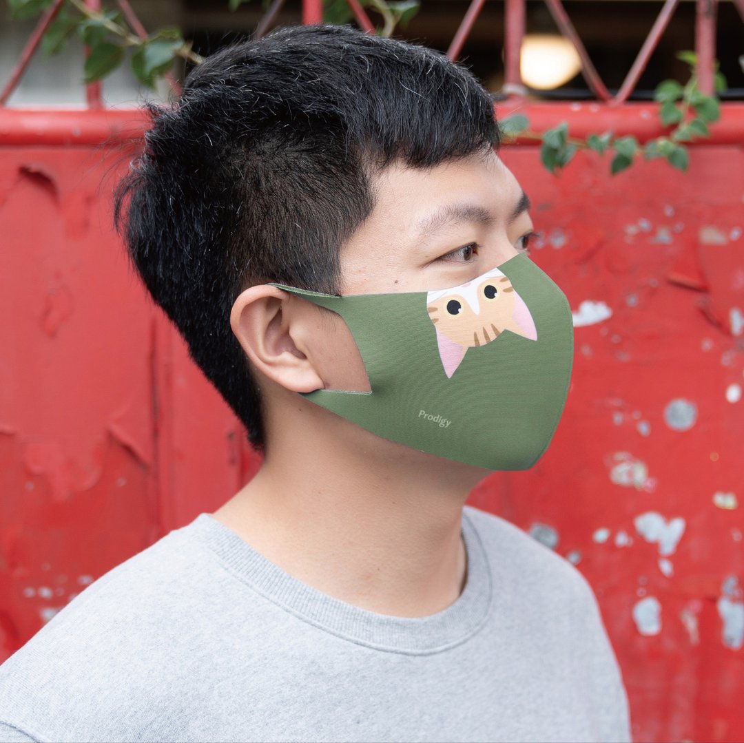抹茶绿Miaow─3D立体透气抗菌口罩 - 口罩 - 其他材质 多色