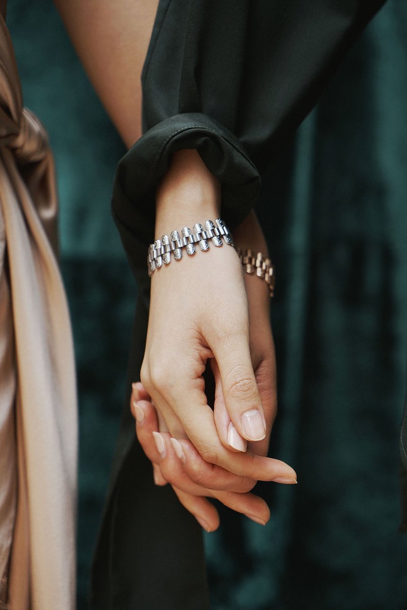 Elenaor 系列 表链手链 银钯金 - 手链/手环 - 铜/黄铜 银色