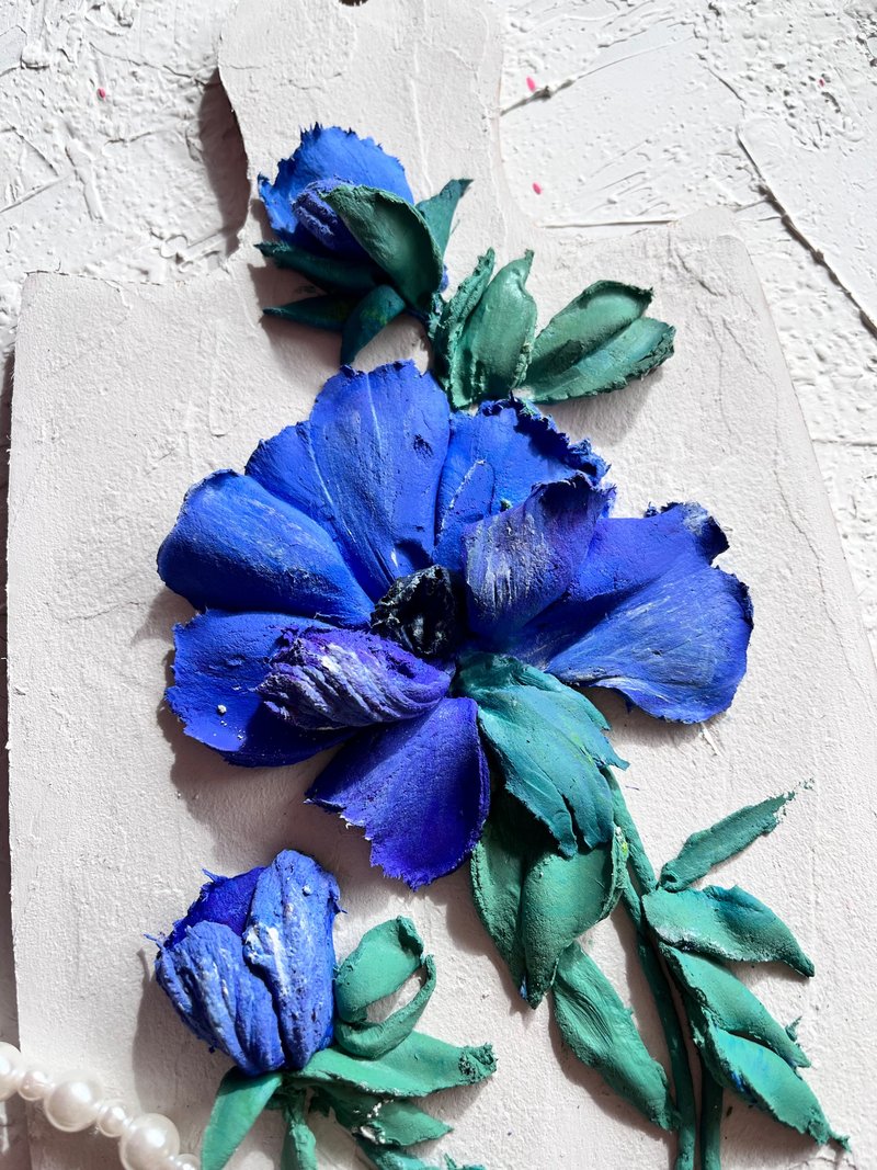 海葵雕塑画 3D 花卉画花卉艺术 - 墙贴/壁贴 - 其他材质 蓝色