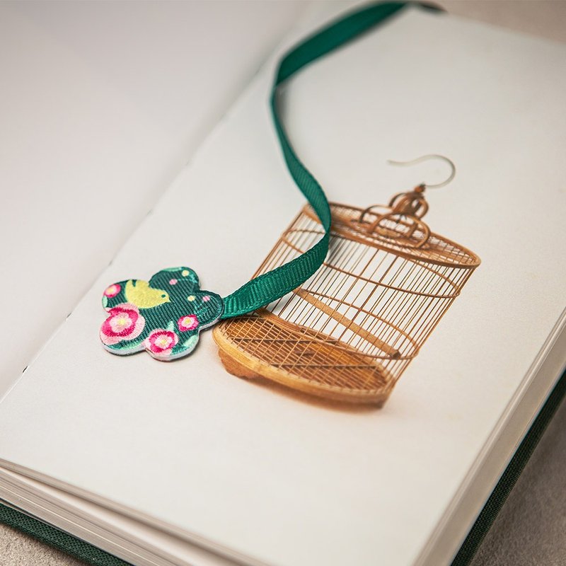 刺绣贴 书签 毕业 老物件 文具 礼物 - 书签 - 棉．麻 绿色