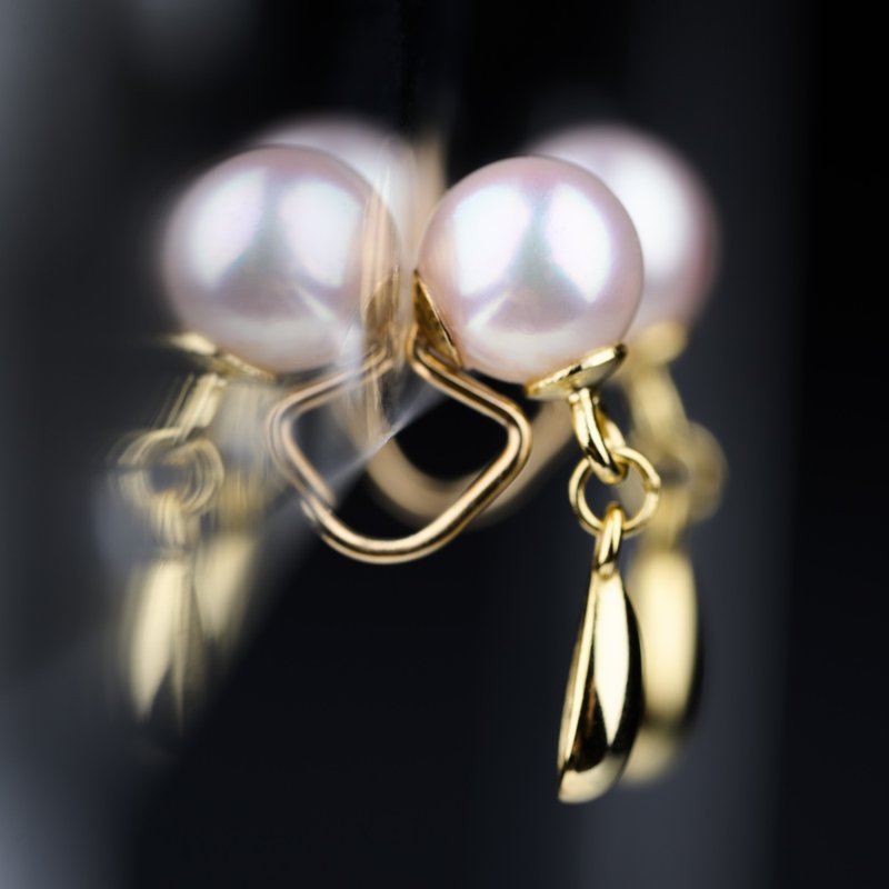 无佩戴感珍珠耳夹 复古小坠水滴海水珍珠akoya - 耳环/耳夹 - 珍珠 