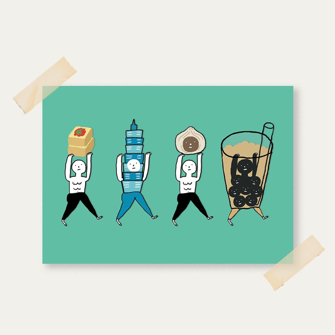 Postcard Be bear boy in Taipei - 卡片/明信片 - 纸 多色