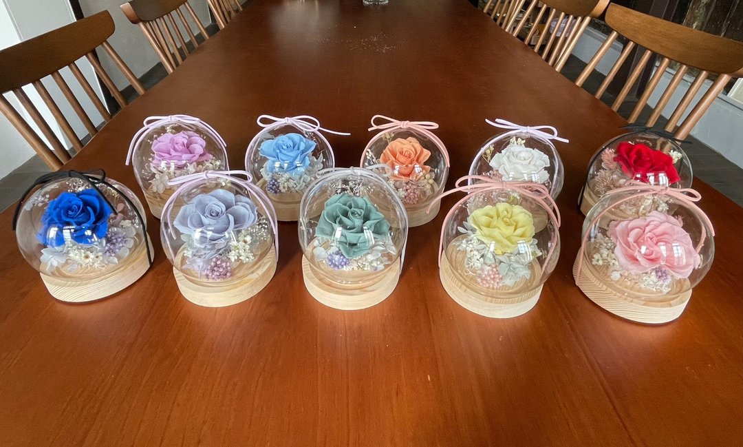 永生花玻璃罩/12星座系列幸运色 - 干燥花/捧花 - 其他材质 