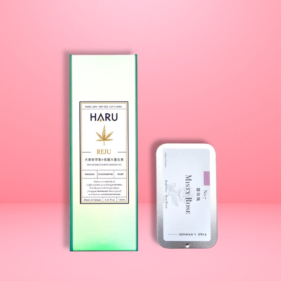 【PINKOI独家】HARU 香氛四逸组合 按摩精油+旅行蜡烛 母亲节礼物 - 身体护肤/按摩油 - 精油 粉红色