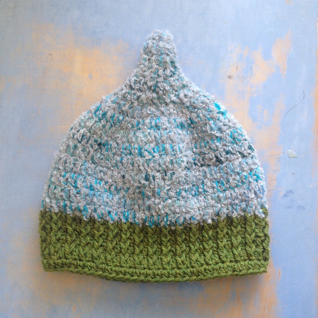 A Fossil Ice pointed hat LL - 帽子 - 丝．绢 蓝色