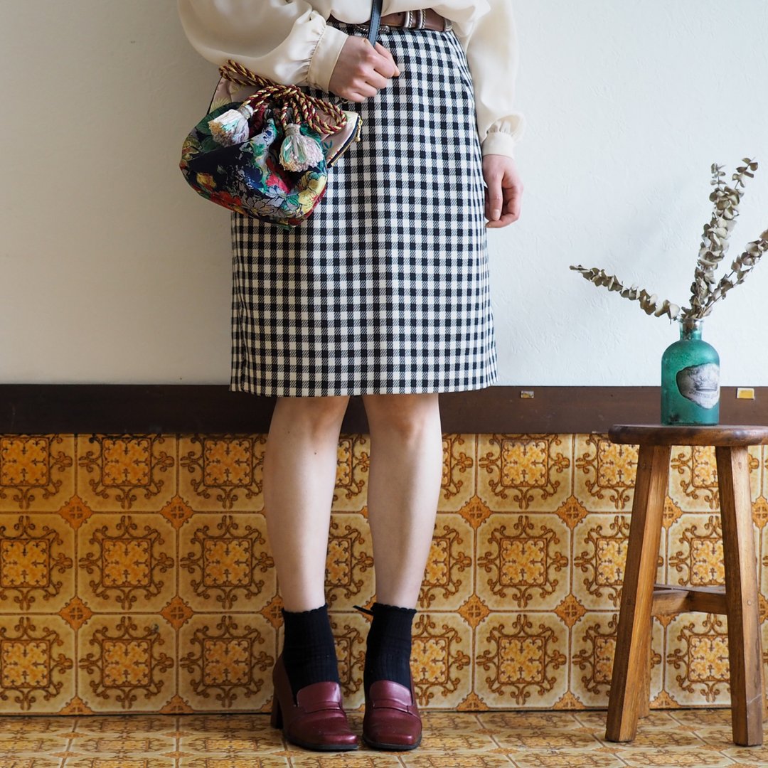 Jaguar woven cat type drawstring shoulder bag (one piece work / free shipping) - 侧背包/斜挎包 - 棉 黑色